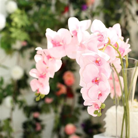 40 Pink Silk Orchids Stem Artificial Orchid Flowers Efavormart