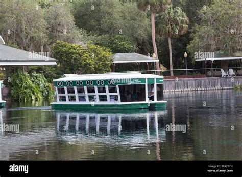 Historic Glass Bottom Boat At Silver Springs State Park Florida Stock