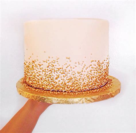 Gold Ombré Sprinkle Cake Sweet Rosey Poseys Golden Birthday Cakes