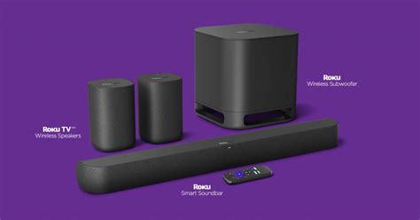Roku Smart Soundbar Roku Wireless Subwoofer And Roku Wireless Speakers
