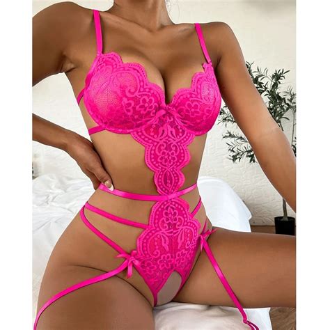 New Hot Body Sexy Lingerie Women S Erotic Open Crotch Underwear Lace Transparent Lingerie Set