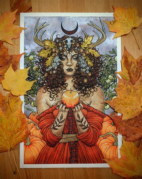 Mabon Pagan Autumn Equinox Art Print Etsy