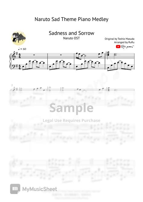 Naruto Naruto Sad Theme Piano Medley Sheets By Rus Piano