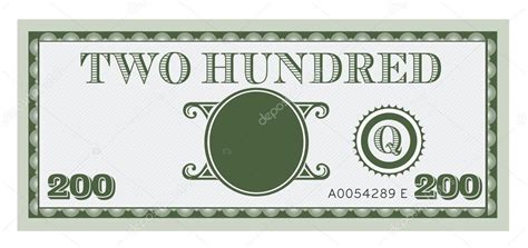 Two Hundred Money Bill Vector With Space To Add Your Text Info Stock