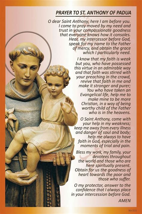 ~prayer To St Anthony Of Padua St Anthony Prayer Novena Prayers Saint Anthony