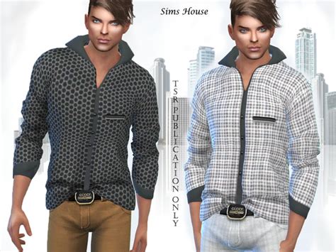Mens Long Sleeve Shirt Tucked In Front By Sims House At Tsr Sims 4