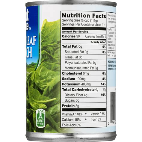30 Canned Spinach Nutrition Label - Best Labels Ideas 2020