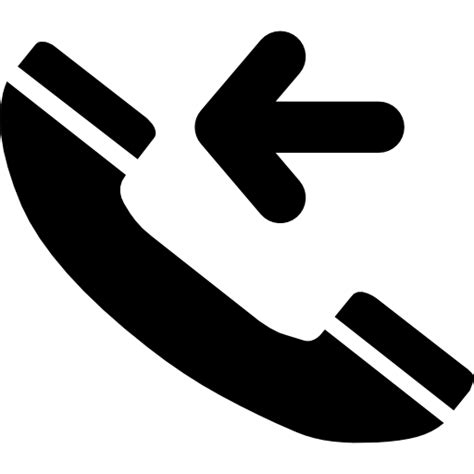 Incoming Call Interface Symbol With Telephone Auricular And Left Arrow