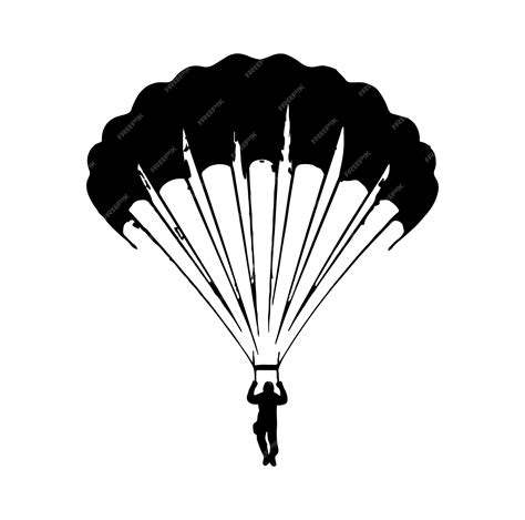 Premium Vector Skydiver Flying With Parachute Silhouette Vector