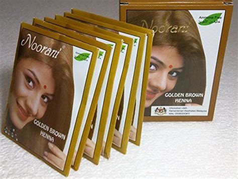 noorani golden brown henna for hair 6 x 10 gms box pack of 10 boxes brown henna henna hair