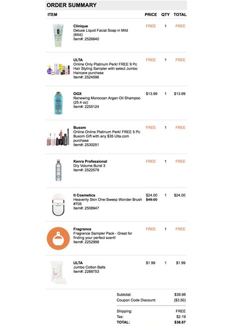 My Today's Ulta Order - Gift With Purchase