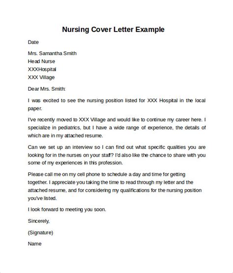 Not a fan of writing? FREE 9+ Nursing Cover Letter Examples in PDF
