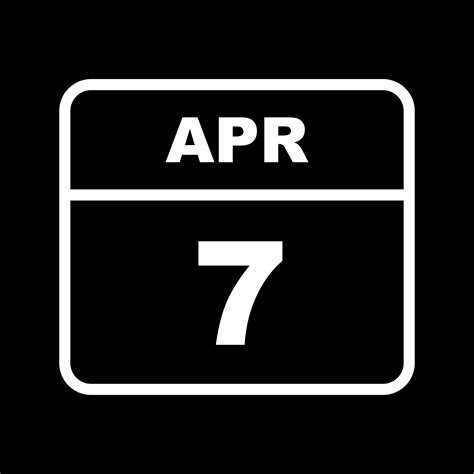 April 7th Date On A Single Day Calendar 507463 Vector Art At Vecteezy