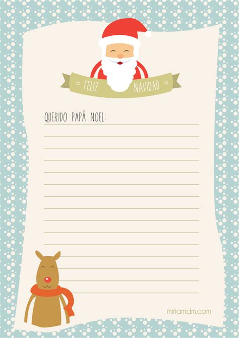 Carta A Papá Noel Para Los Regalos De Navidad Para Imprimir