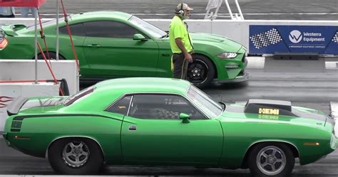 Old Vs New Sees A Classic Ford Mustang Vs Hemi Powered Dodge Charger