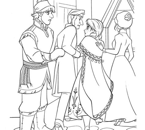 Anna And Kristoff In Love Frozen Anna Kristoff Coloring Page
