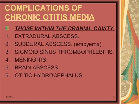 Complications Of Chronic Otitis Media Ppt