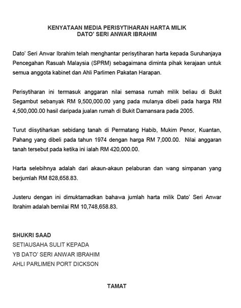 Tujuannya adalah agar sukma orang yang kita sayang tergugah. Anwar Ibrahim isytihar harta RM10.7 juta kepada SPRM ...