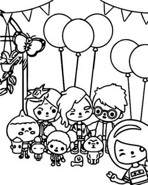 Coloring Page Toca Life Birthday Party Coloring Home
