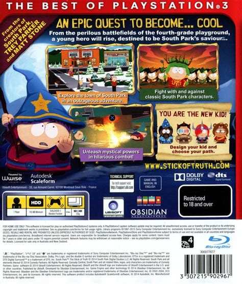 South Park The Stick Of Truth 2014 Playstation 3 Box Cover Art