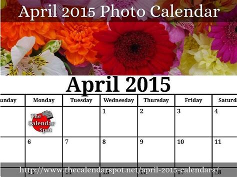 April 2015 Calendars