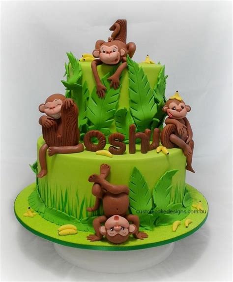 Cheeky Monkeys 1st Birthday Cake Monkey Birthday Cakes Monkey First