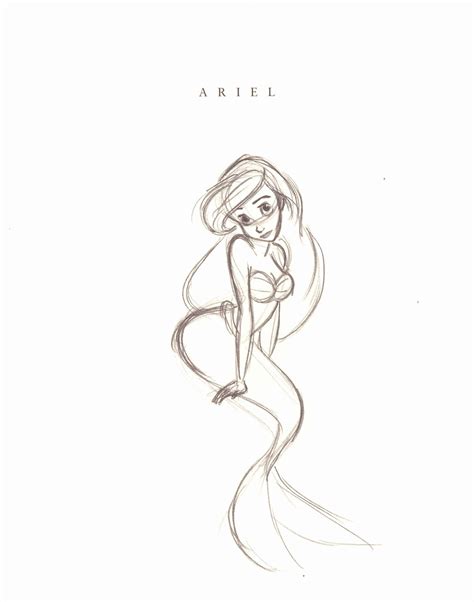 The Art Behind The Magic — Ariel Sketch From “walt Disneys Little