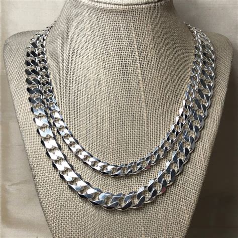 Sterling Silver Curb Chain Big Chunky 82mm 11mm Wide Etsy