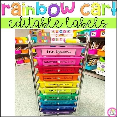 Labels For The Rainbow Cart From Michaels Includes 33 Pre Made Labels