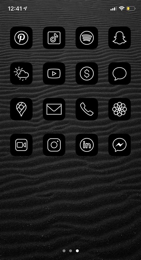 Black Iphone Ios 14 App Icons Dark Theme App Icons For Iphone Etsy