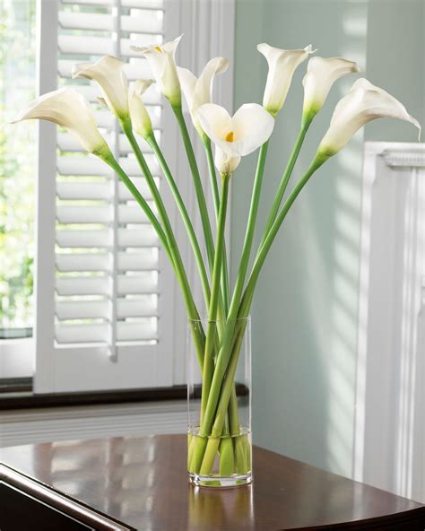 Tall Calla Lily Artificial Arrangement White Silk Flower