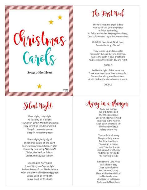 Christ Centered Christmas Carols Free Printable