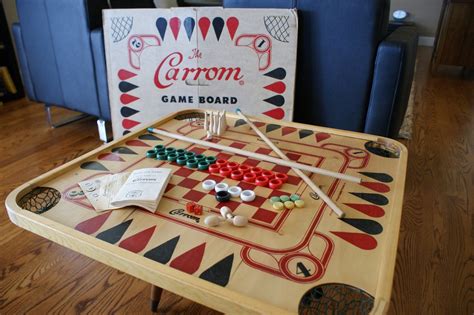 Wooden Board Game By Carrom From The 70s With Rule Book
