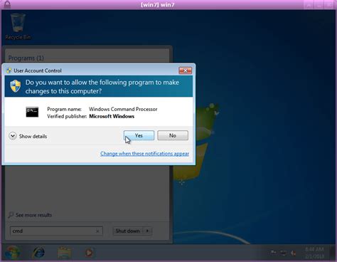 Windows 7 Start Command Prompt Cmd As Administrator Verification Box