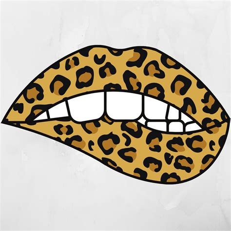 Cheetah Lips Svg Leopard Lips Svg Biting Lips Svg Lips Etsy