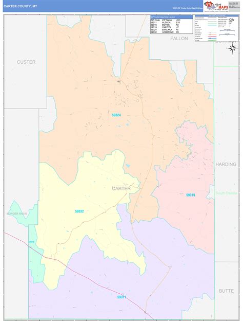 Carter County Mt Wall Map Color Cast Style By Marketmaps