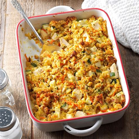 An easy chicken casserole recipe should be in every cook's little black book and this one will go down well with all of the family. Chicken Zucchini Casserole Recipe | Taste of Home