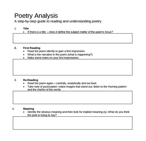 FREE 7+ Sample Poetry’s Analysis Templates in PDF | MS Word