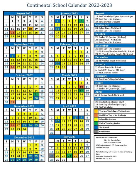 Continental Local Schools Calendar 2024 2025
