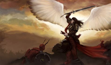 Angel Fighting Demons By Warmics On Deviantart Rp Setting And Concept