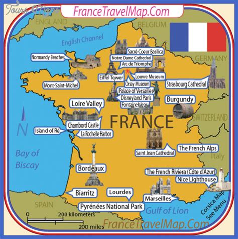 France Map Tourist Attractions ToursMaps