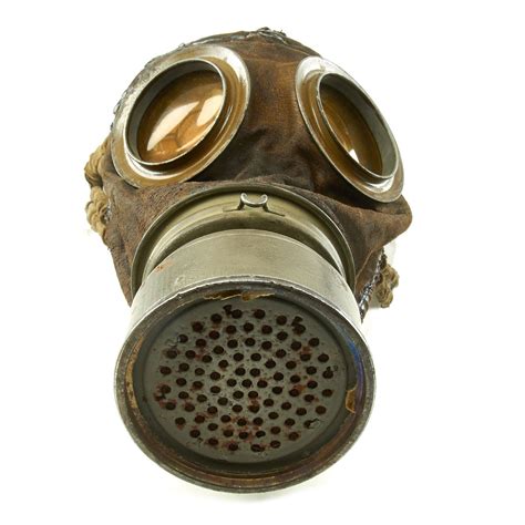 Original Imperial German Wwi M1917 Ledermaske Leather Gas Mask With Ca