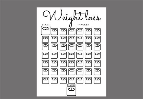 Printable Weight Loss Tracker Journal Digital Weight Loss Etsy