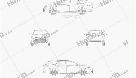 Toyota Corolla Touring Sports hybrid 2022 Blueprint - 3DModels