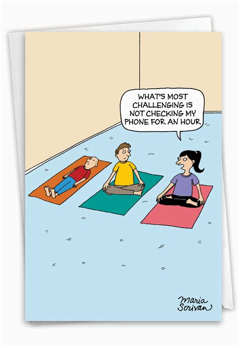 Phoneless Yoga Funny Birthday Card
