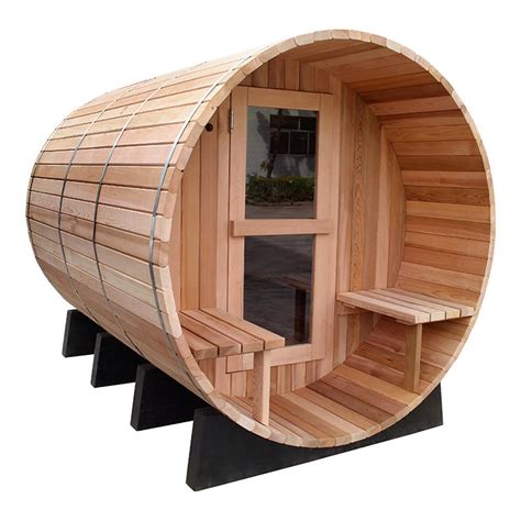 Cedar Barrel Sauna With Porch Waja Sauna