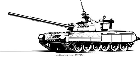 Vector Drawing Heavy Tank Stylized Engraving Stock Vector Royalty Free