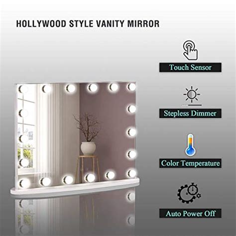 Luxfurni Vanity Mirror With Makeup Lights Large Hollywood Light Up