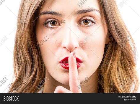 Shh Finger On Lips Image Photo Free Trial Bigstock