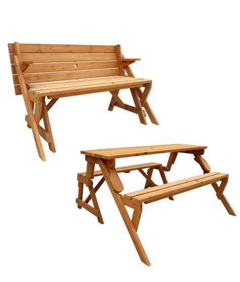 Leisure Season Ltd Convertible Picnic Table And Garden Bench